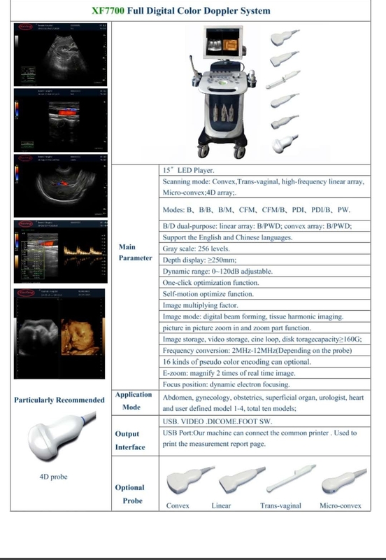 Urządzenie do ultrasonografii z kolorowym dopplerem o wysokiej rozdzielczości 3D 4D Cardiac